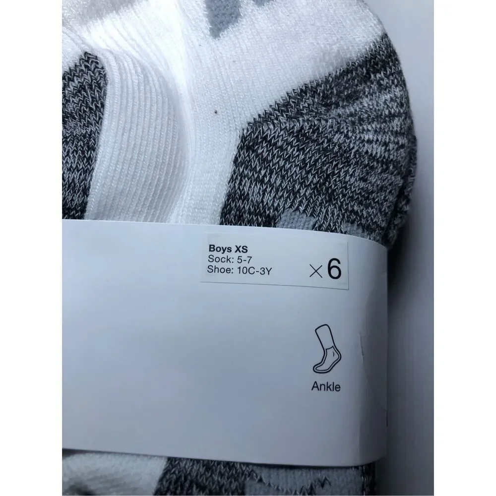 Nike Kids Cushioned Ankle Socks 6-Pack 10C-3Y